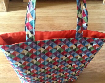 Geometric tapestry Shopping /Market bags with linings