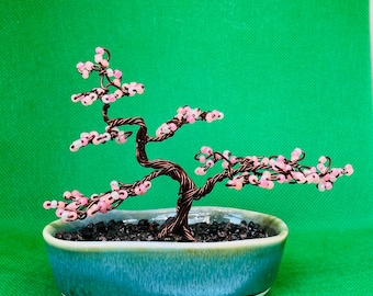 Draht Bonsai Baum in Keramiktopf
