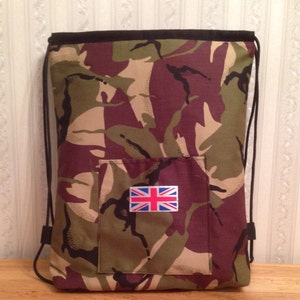 Camouflage drawstring back pack