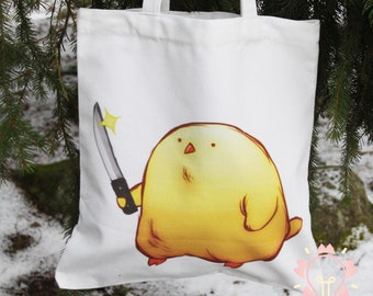 Murder chick canvas tote bag durable