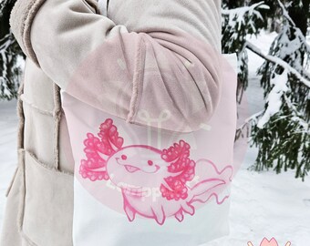 CANVAS TOTE BAG Cute Axolotl durable