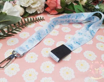 LANYARD Pastel Retro Gaming Blue with lock