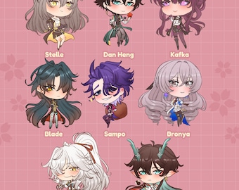 GLITTER KEYCHAIN Honkai: Star Rail Glitter Part 1 Kafka Blade Imbibitor Lunae Jing Yuan Sampo Koski