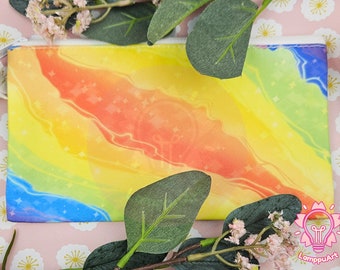 CANVAS BAG Rainbow pencil case make up bag multipurpose