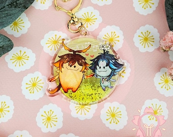 ACRYLIC KEYCHAIN CHARM Zhongli x Xiao Glitter Aranara Zhongxiao