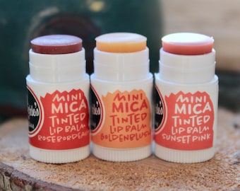 Mini mica-tinted lip balms | All natural chapstick | Lip balm | Lip gloss | Mica Natural Tint | Lip Care | gift for her | womens skin care