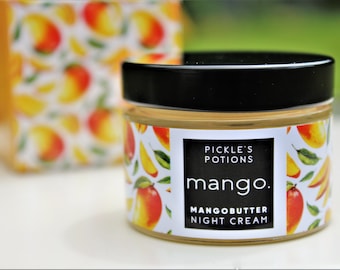 Nachtcreme Vegan Mango Butter: Aufhellende Straffende Über Nacht Feuchtigkeitscreme 50ml