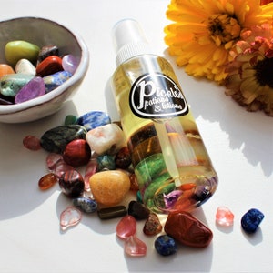 Crystal Infused Body Oil Non Greasy Moisturizer Vanilla Ginger Lime Crystals and Stones Crystal Energy Body Mister image 4