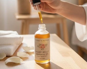 Silky Belly Massage Oil: Herbal Infusion for Pregnancy (4oz / 120ml)