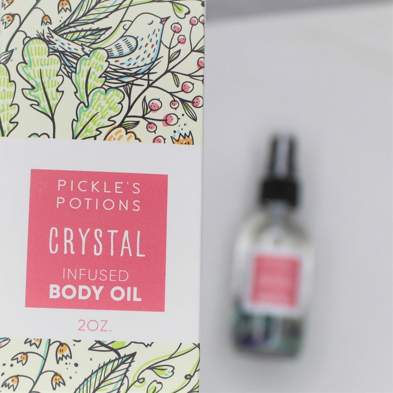 Crystal Infused Body Oil Non Greasy Moisturizer Vanilla Ginger Lime Crystals and Stones Crystal Energy Body Mister image 6