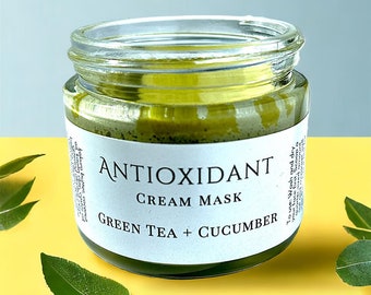 Crèmemasker met groene thee en komkommer voor de gevoelige huid