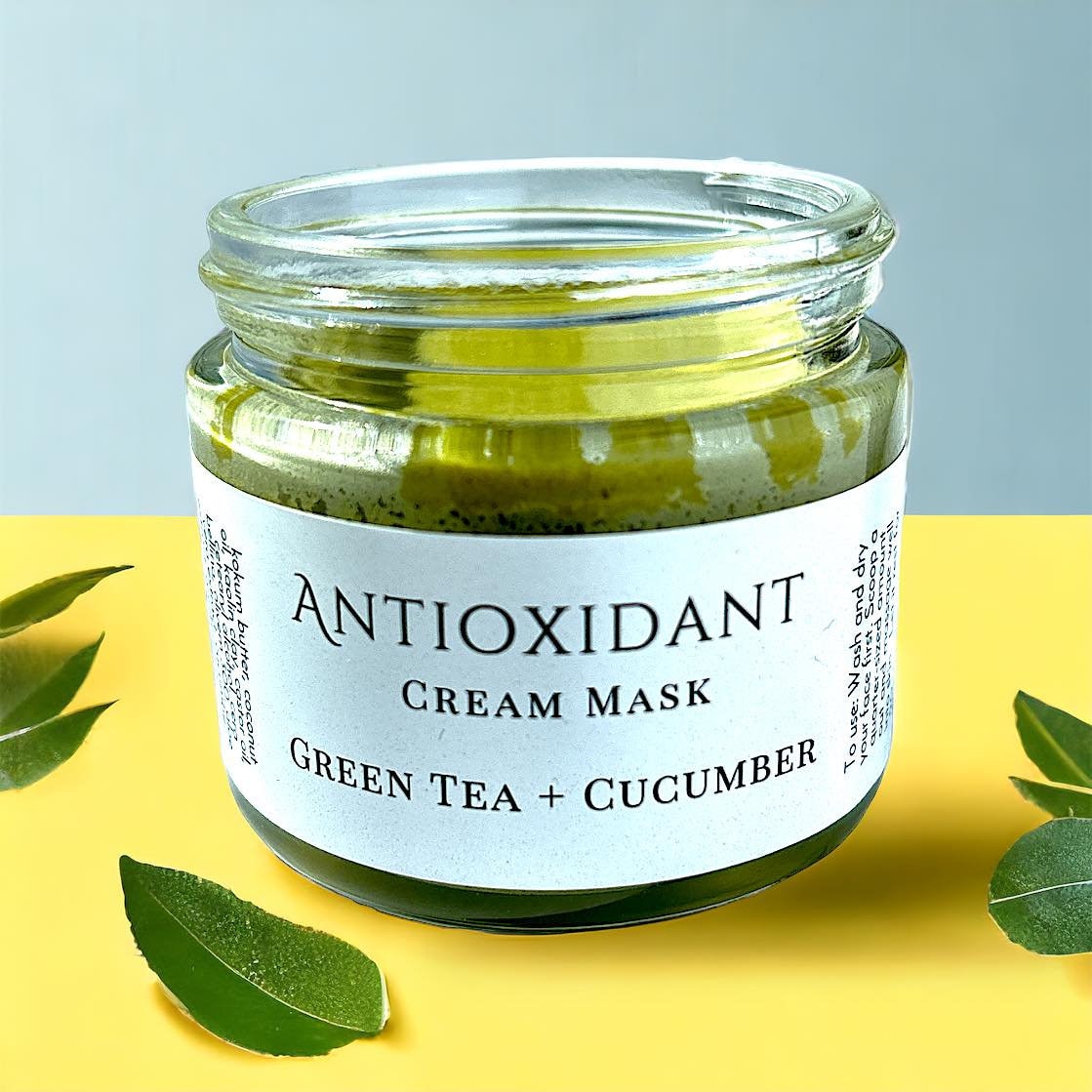 Soothing Green Tea & Cucumber Face Mask for Sensitive Skin - Overnight Cream Facial Treatment