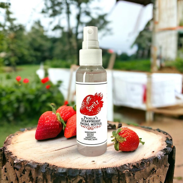 Strawberry Spritz Mister | Strawberry and Hibiscus toner | summer spritzer | acne prone toner | hydrating mist | cooling mist