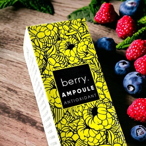 BERRY. Ampoule | CoQ10 Antioxidant blueberry strawberry blackberry raspberry pomegranate | Bamboo, Daikon Radish, Elderberry | Facial Oil