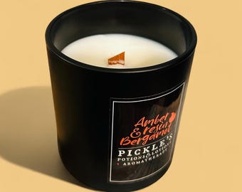 Vela de cera de coco y albaricoque: mecha de madera natural, aceites esenciales, vertida a mano