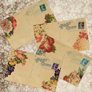 Vintage postcard ephemera clipart, INSTANT DOWNLOAD! junk journals, scrap booking, journal cards, commercial use, printable ephemera