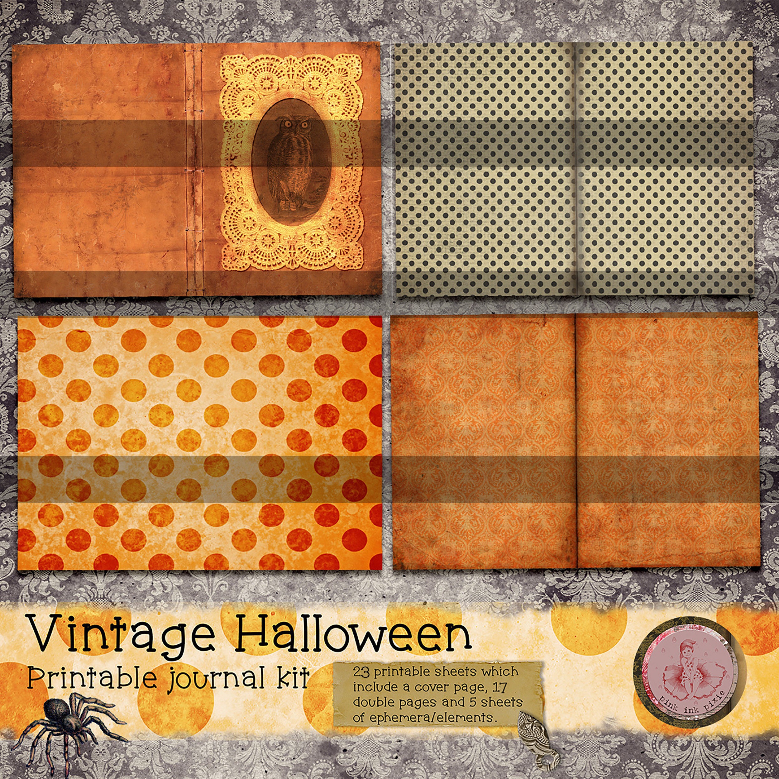 VINTAGE HALLOWEEN Printable Journal Kit Instant Download. Junk Etsy UK