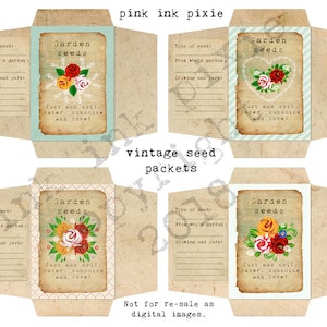 Vintage seed packet ideal for junk journals! Digital 300dpi jpeg images.