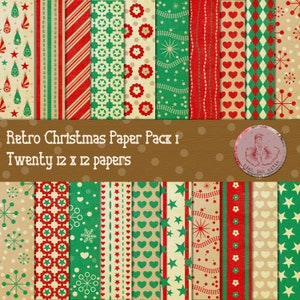 Printable Retro  Cheery Chirstmas paper pack, digital ephemera, vintage images, junk journal, scrapbooking, cheerful christmaspapers,