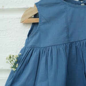 Girls Boho Indigo Tie Dye Frilly Voluminous Skirt set in Organic cotton with a sleeveless top image 8