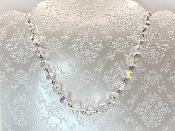Vintage Swarovski Crystal AB Necklace, Austrian G… - image 3
