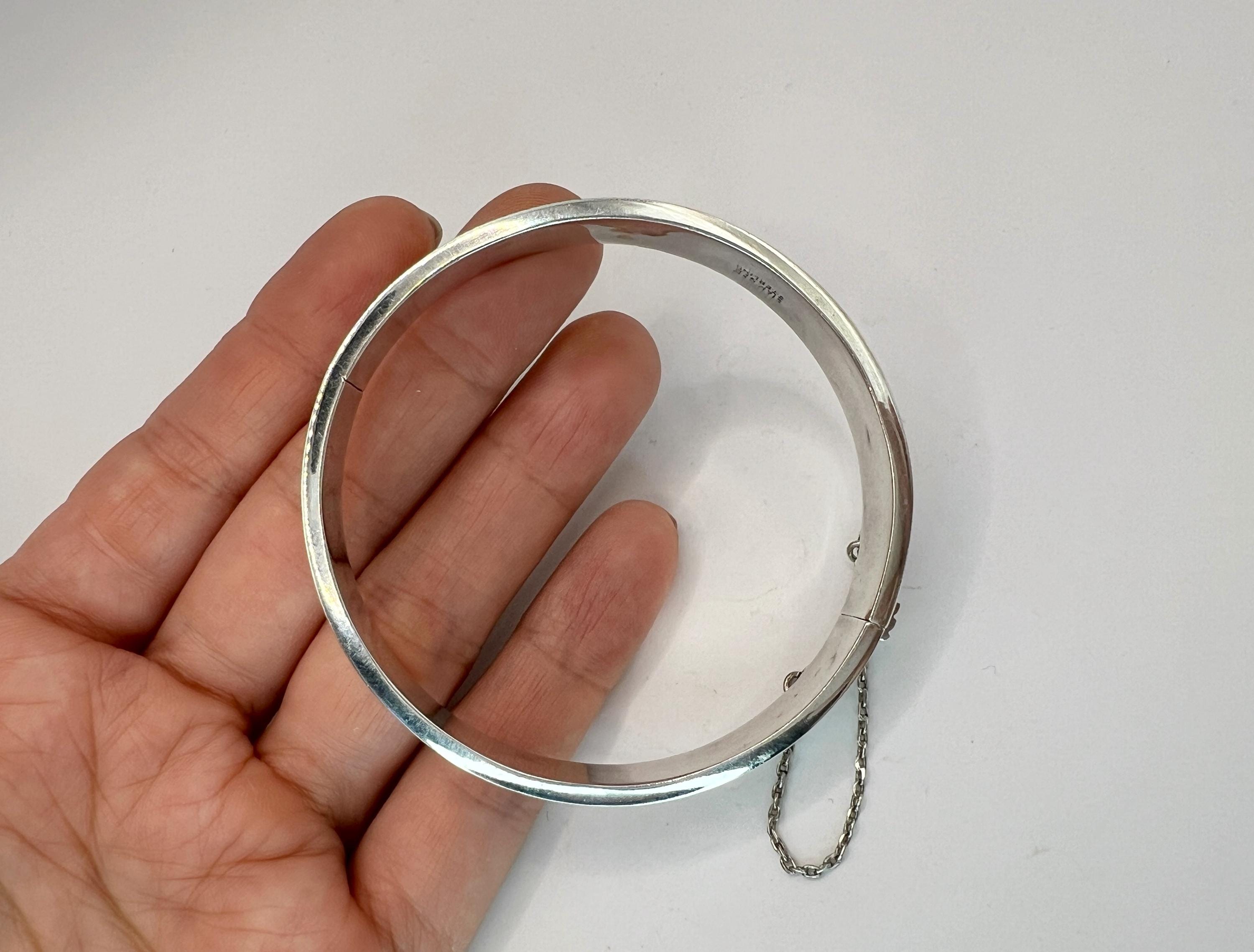 ヴィンテージ スターリングシルバー バングル：エッチング フローラル