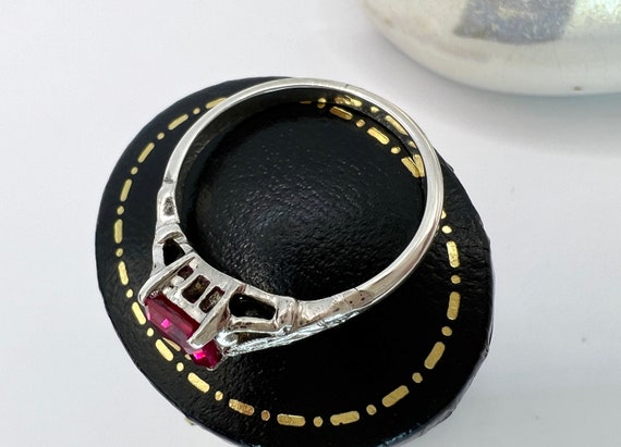 Vintage Pink Topaz 925 Sterling Silver Ring Emera… - image 10