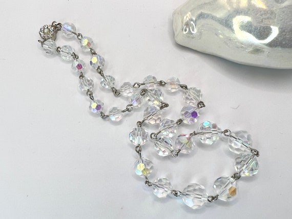 Vintage Swarovski Crystal AB Necklace, Austrian G… - image 4