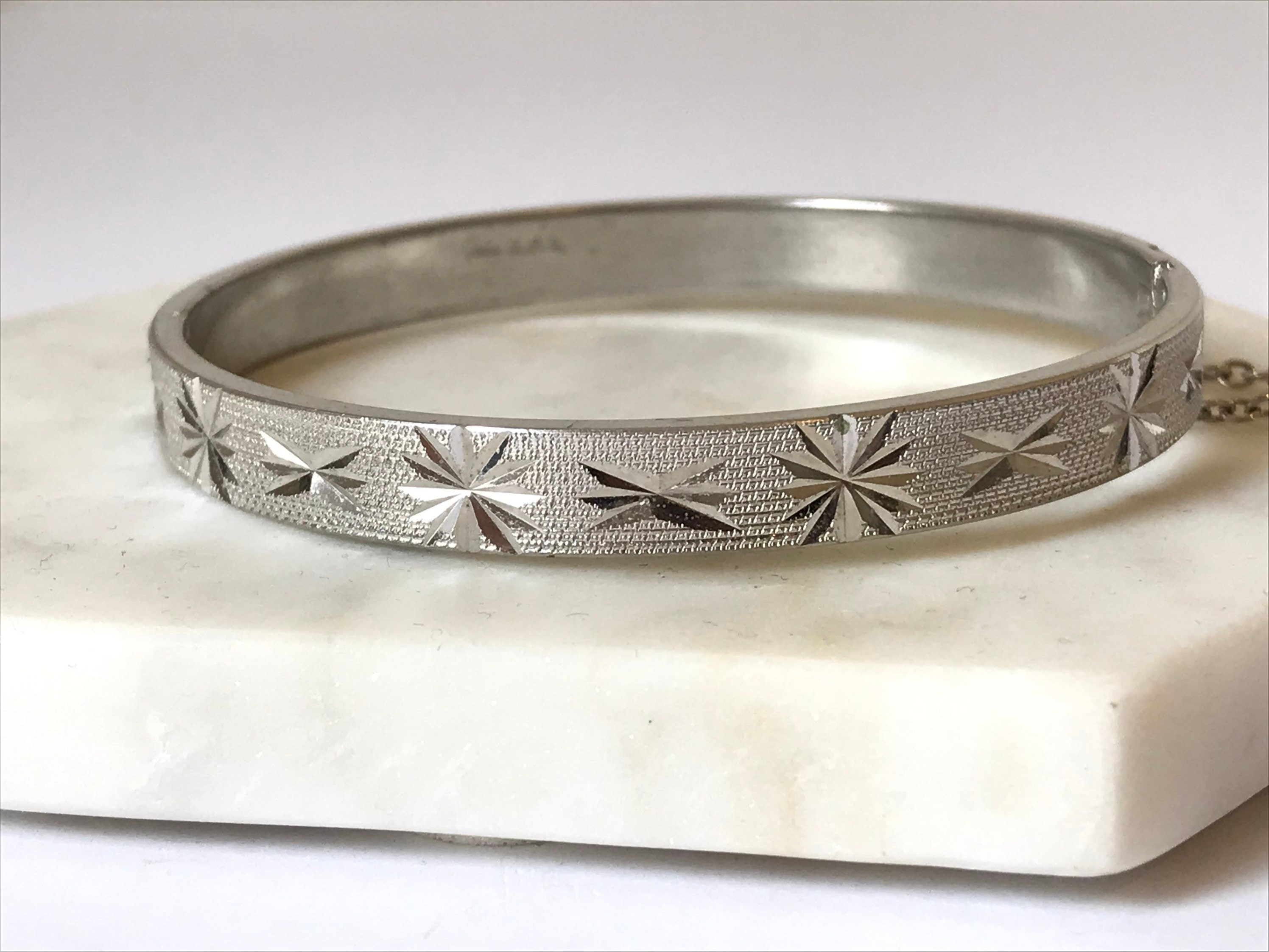 Vintage 1960's 18K R.G.P. Rolled White Gold Plated Cutwork Vintage 1960's 18K R.G.P. Rolled White Gold Plated Cutwork