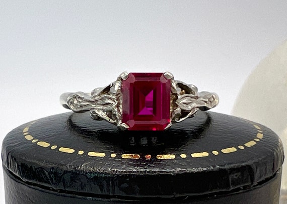Vintage Pink Topaz 925 Sterling Silver Ring Emera… - image 5