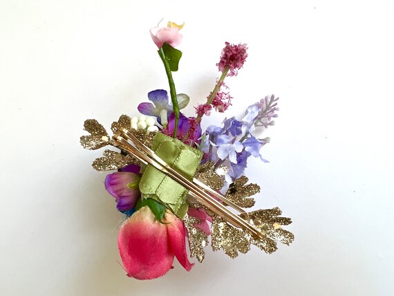 Vintage Rainbow Wildflower Hair Ornament, Hair Pi… - image 7