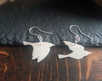 Crow, ravens in flight earrings