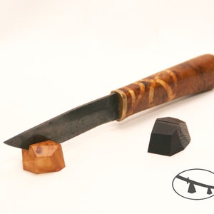 The small wooden knife stand. Knife display. Collectible knife holder.