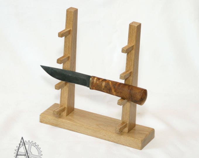 The Oakwood Knife Stand. Fixed Blade Knife Display. Collectible Knife Holder. Etsy