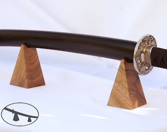 Supporto minimalista in legno per katana, porta spada wakizashi