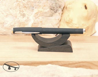 The wooden pen holder. The bog oak wood pen stand. Pencil storage. Desk organizer.