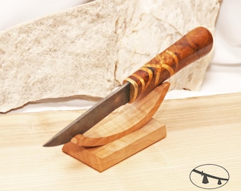 Pear Wood Knife Holder: Collectible Knife Display Stand