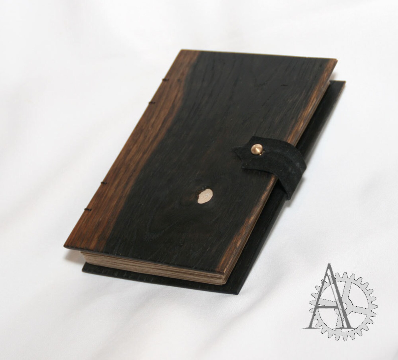 Wooden cover journal. Book with oak wood cover. Recycled paper Etsy