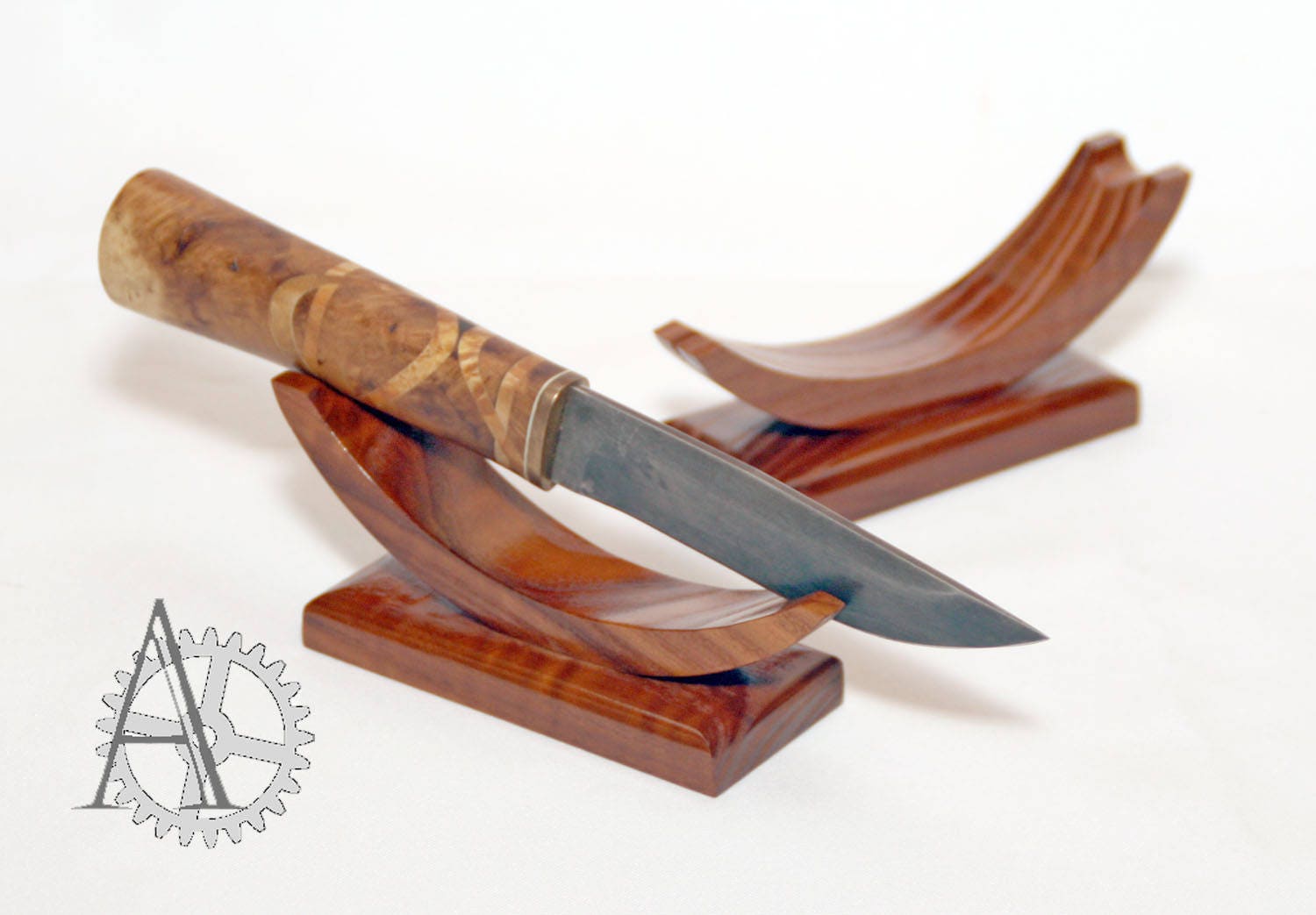 The oleaster wood knife stand. Knife display. Collectible Etsy