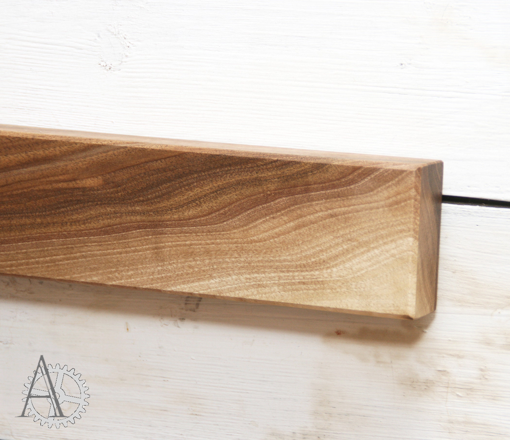 Wall mounted knife block walnut wood knife block Etsy