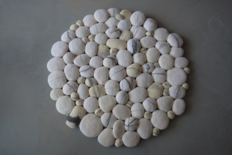 Stone rug Pebble rug Felt stone rug Rock rugs Felt pebble Etsy