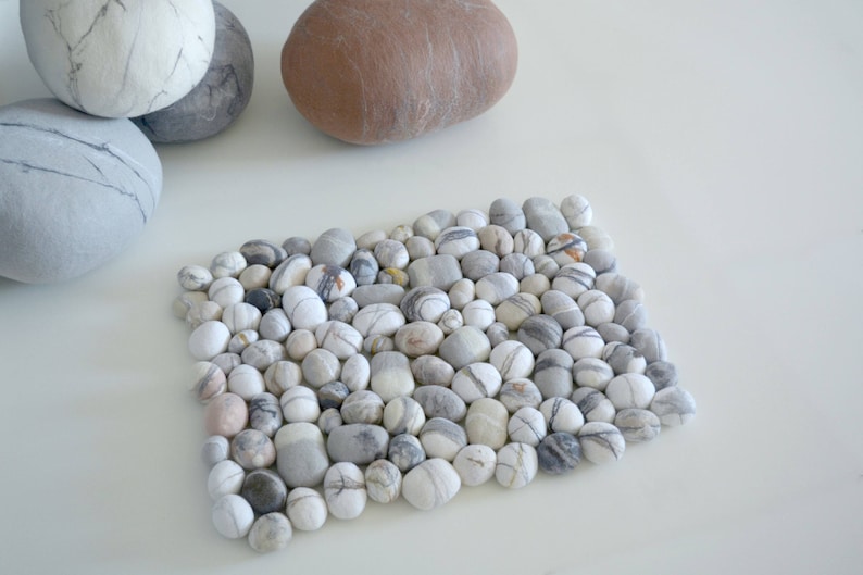 Felt stone rug pebble rug stone rug rock rugs wool Etsy