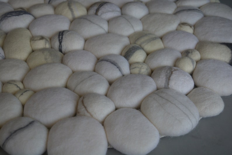 Stone rug Pebble rug Felt stone rug Rock rugs Felt pebble Etsy