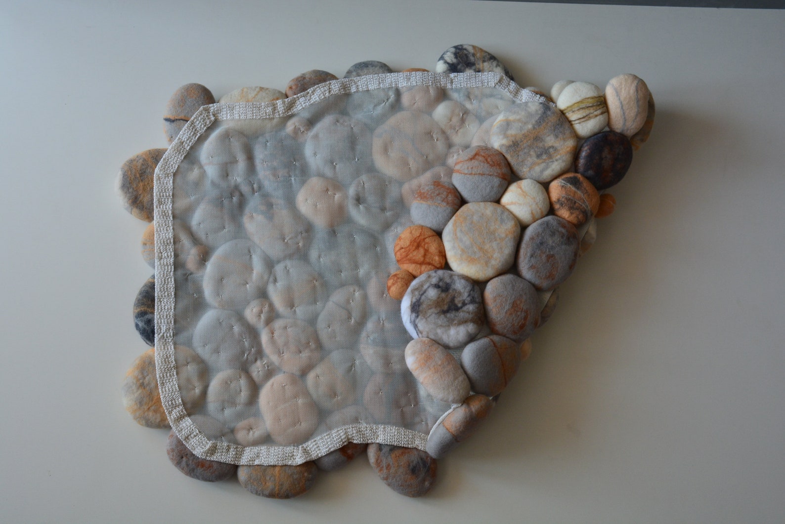Stone carpet wool pebbles Felt stone rug rock rug stone Etsy