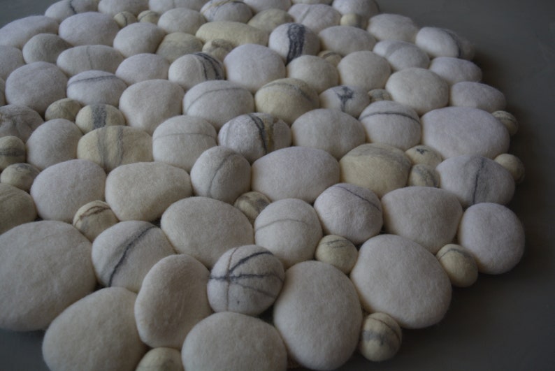 Stone rug Pebble rug Felt stone rug Rock rugs Felt pebble Etsy