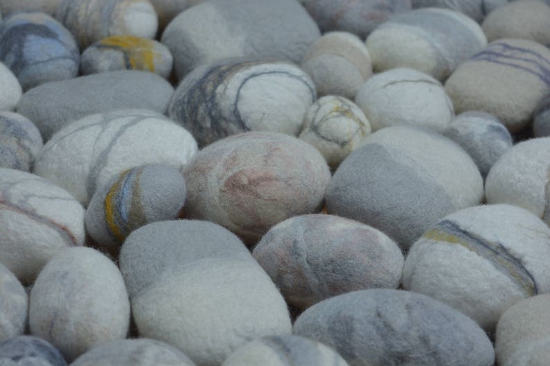 Felt stone rug pebble rug stone rug rock rugs wool Etsy