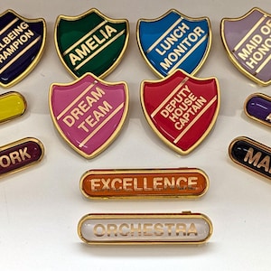 Create Your Own School Shield/Bar Pin Badge image 10