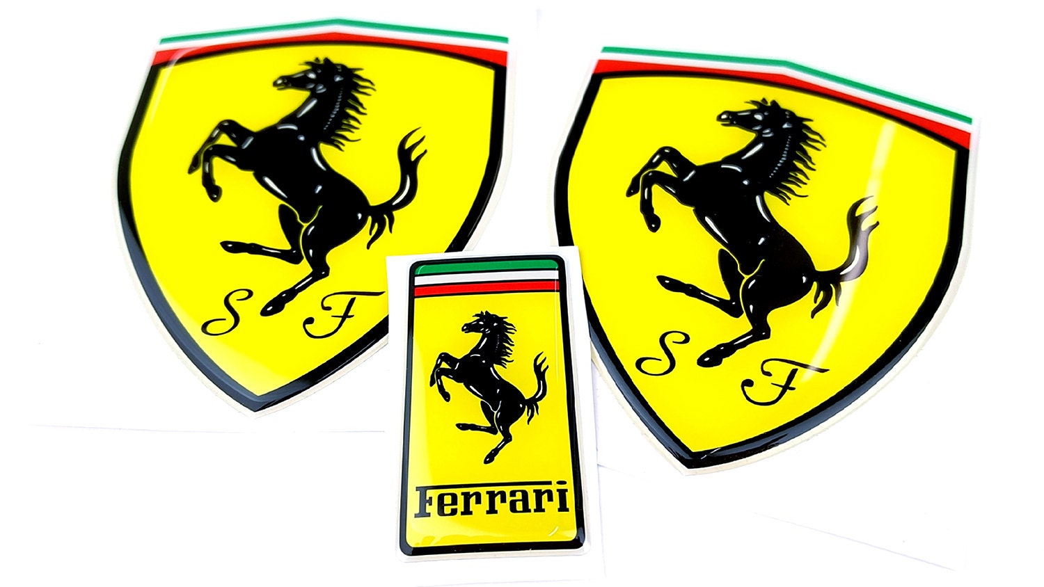 Wing & Bonnet Badge Ferrari Set Resin Gel Domed Self Adhesive | Etsy
