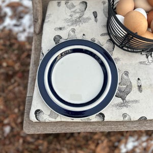 Vintage Arabia Finland Salad Plate Anemone Blue Retro Farmhouse Kitchen