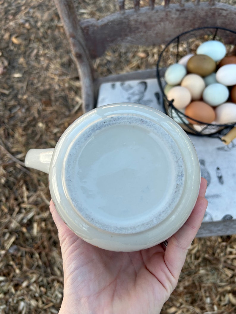 Vintage Brick Oven Aunt Rhody Goose Pitcher Blue Bow Duck Etsy